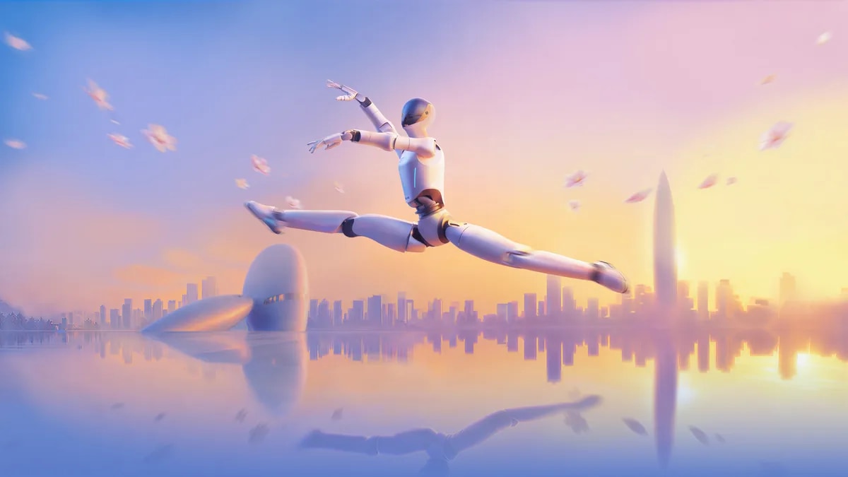 Robot Walker C1 v skoku nad vodo, marketinška upodobitev proizvajalca